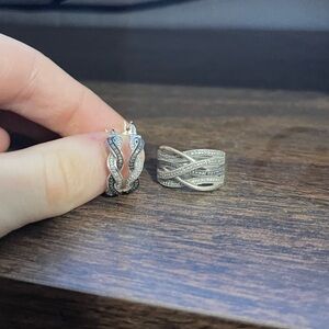 MATCHING SOLID STERLING SILVER RINGS AND EARRINGS